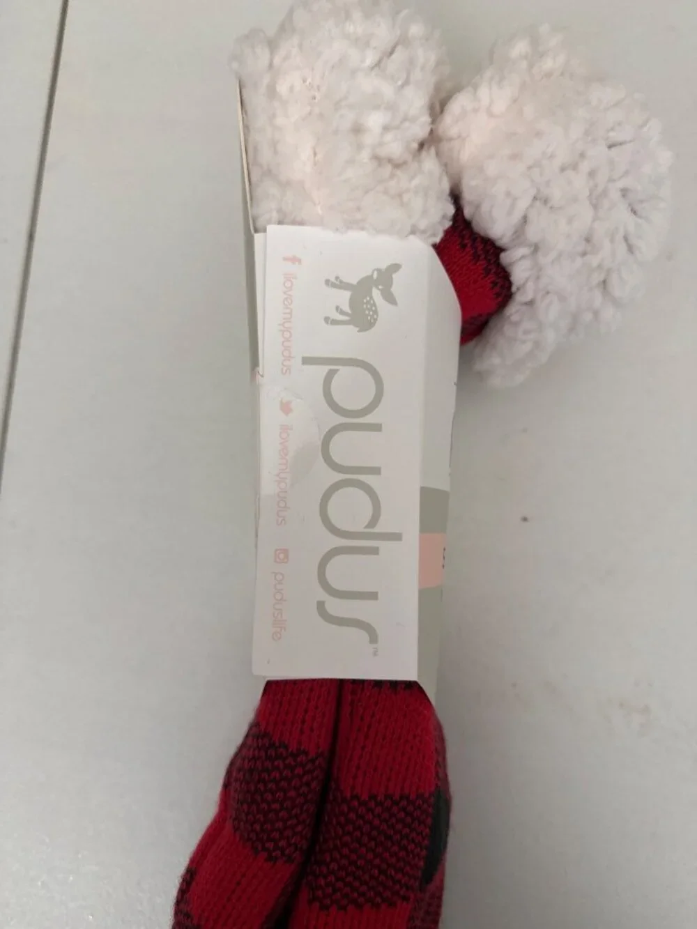 Pudus Red & Black Buffalo Plaid Slipper Socks With Ultra Plush Lining Non-Slip l